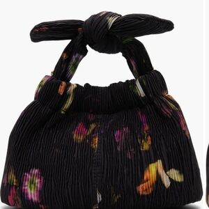 Ted Baker Black Floral Mini Knot-Handle Bag